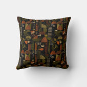 Dark Mid Century Geometric Pattern (1) クッション (裏面)