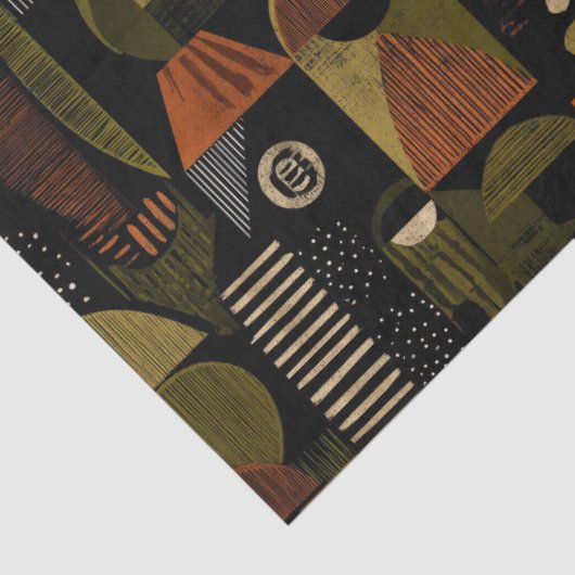 Dark Mid Century Geometric Pattern (1) 薄葉紙 (詳細)