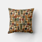 Dark Mid Century Geometric Pattern (2) クッション (裏面)