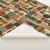 Dark Mid Century Geometric Pattern (2) シェルパブランケット (3/4)