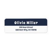 Dark Midnight Blue - Bold Retro Address Label ラベル (正面)