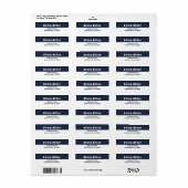 Dark Midnight Blue - Bold Retro Address Label ラベル (フルシート)