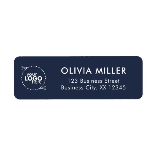 Dark Midnight Blue - Business Return Address Label ラベル (正面)