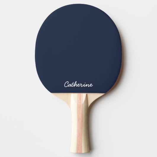 Dark Midnight Blue Custom Ping Pong Paddle 卓球ラケット (正面)