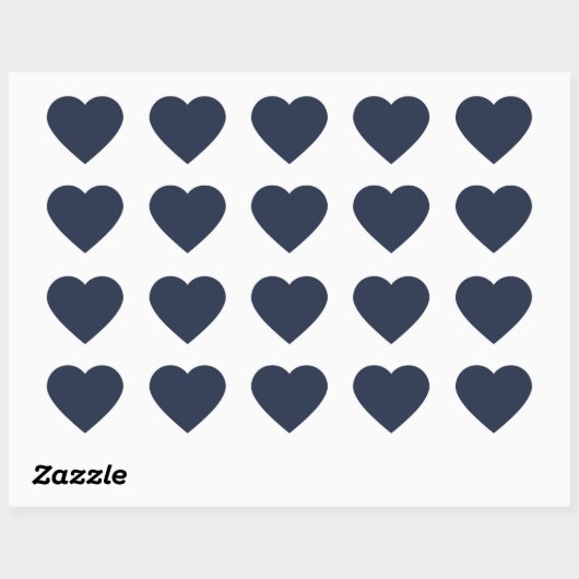 Dark Midnight Blue Cute Heart Sticker ハートシール (シート)