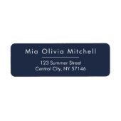 Dark Midnight Blue Minimal Address Labels ラベル (正面)