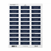 Dark Midnight Blue Minimal Address Labels ラベル (フルシート)
