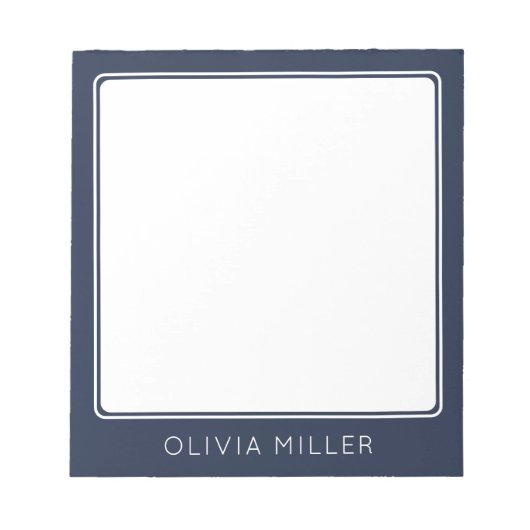 Dark Midnight Blue Minimalist Notepad ノートパッド (正面)