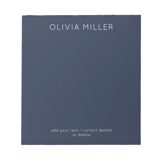 Dark Midnight Blue Minimalist Notepad ノートパッド (正面)