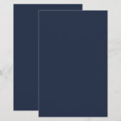 Dark Midnight Blue Stationery Paper 便箋 (正面/裏面)