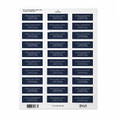 Dark Midnight Blue - Stylish Return Address Labels ラベル (フルシート)