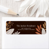 Dark Mocha Gold Vein Leaf Botanical ラベル (インサイチュ)