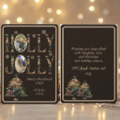 Dark Mocha Photo Camo Holly Jolly Merry Christmas シーズンカード