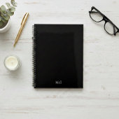 Dark Mode Stationary Glossy Black Agenda Initials プランナー手帳