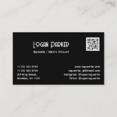 Dark Modern Barbershop Men's Stylist 名刺 (裏面)
