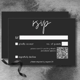 Dark MoodyのQRミニマルコー結婚ド 出欠カード