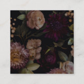 Dark MoodyゴシックフローラブライダルシャワーQRコード エンクロージャーカード (裏面)