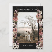 Dark Moodyフローラ秋の写真Save the Date 招待状 (正面)