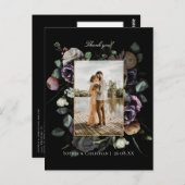 Dark Moodyフローラ結婚's Thank you Photo ポストカード (正面/裏面)