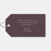 Dark Moodyロマンチックフローラ結婚ズ・サンキュー ギフトタグ (裏面横)