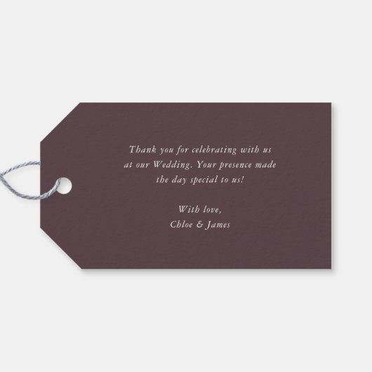 Dark Moodyロマンチックフローラ結婚ズ・サンキュー ギフトタグ (裏面横)