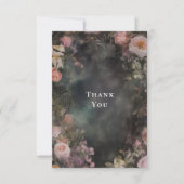 Dark Moodyロマンチック結婚フローラの写真 サンキューカード (正面)