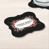 Dark & Moody結婚の名パーソナライズされた前 ペーパーコースター (アングル)