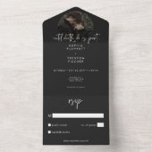 Dark Moody ミニマル Moth Photo No Dinner結婚's オールインワン招待状 (内側)