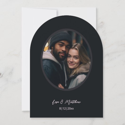 Dark Moody 3D Flowers Wedding Invitation 招待状 (裏面)