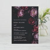 Dark Moody 3D Flowers Wedding Invitation 招待状 (スタンド正面)