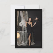 Dark Moody Blackゴシックフローラブライダルシャワー写真 サンキューカード (裏面)