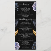 Dark Moody Black Floral Classic Typography Wedding プログラム (裏面)