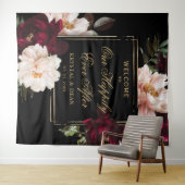 Dark Moody Burgundy Blush Black Floral Wedding タペストリー (インサイチュ(横))