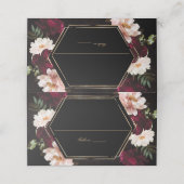 Dark Moody Burgundy Blush Peonies Floral Wedding プレイスカード (外部開封)