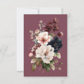 Dark Moody Burgundy Ovalフローラフレ結婚ーム救 セーブザデート (裏面)