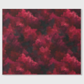Dark Moody Burgundy Wine Smoke Abstract Pattern ラッピングペーパー (フラット)