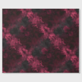 Dark Moody Burgundy Wine Smoke Abstract Pattern ラッピングペーパー (フラット)