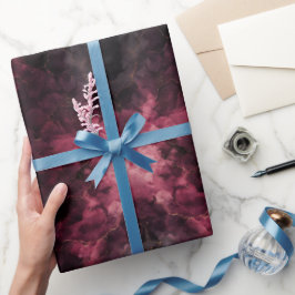 Dark Moody Burgundy Wine Smoke Abstract Pattern ラッピングペーパー