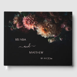 Dark Moody Chrysanthemum Flowers | Wedding ゲストブック