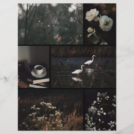 Dark Moody Collage Scrapbooking Paper (正面)