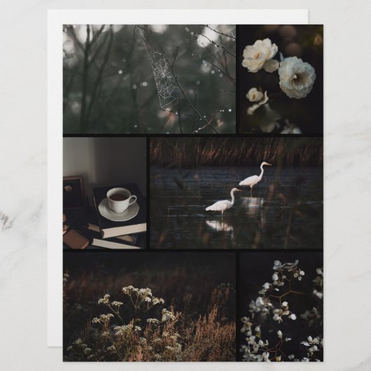 Dark Moody Collage Scrapbooking Paper (正面/裏面)