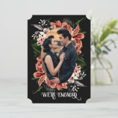Dark Moody Engagement Announcement Custom Photo 招待状 (スタンド正面)