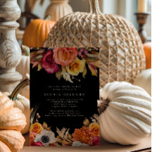 Dark Moody Fall Floral lRomantic Bridal Shower 