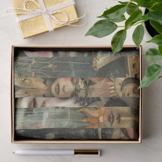 Dark Moody Fantasy Garden Collage Decoupage 薄葉紙 (ギフト)