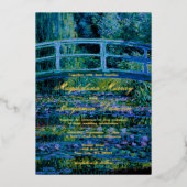 Dark Moody Fine Art Monet Water Lilies Wedding 箔招待状 (正面)