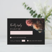 Dark Moody Floral Chrysanthemum RSVP Card (スタンド正面)