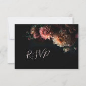Dark Moody Floral Chrysanthemum RSVP Card (裏面)