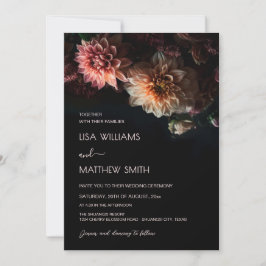 Dark Moody Floral | Chrysanthemum  Wedding 招待状