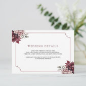 Dark Moody Floral Frame Wedding Details エンクロージャーカード (スタンド正面)