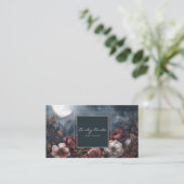 Dark Moody Floral Starry Night Full Moon 名刺 (スタンド正面)